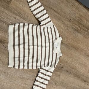 Zara Striped Kids Sweater - Brown and White
